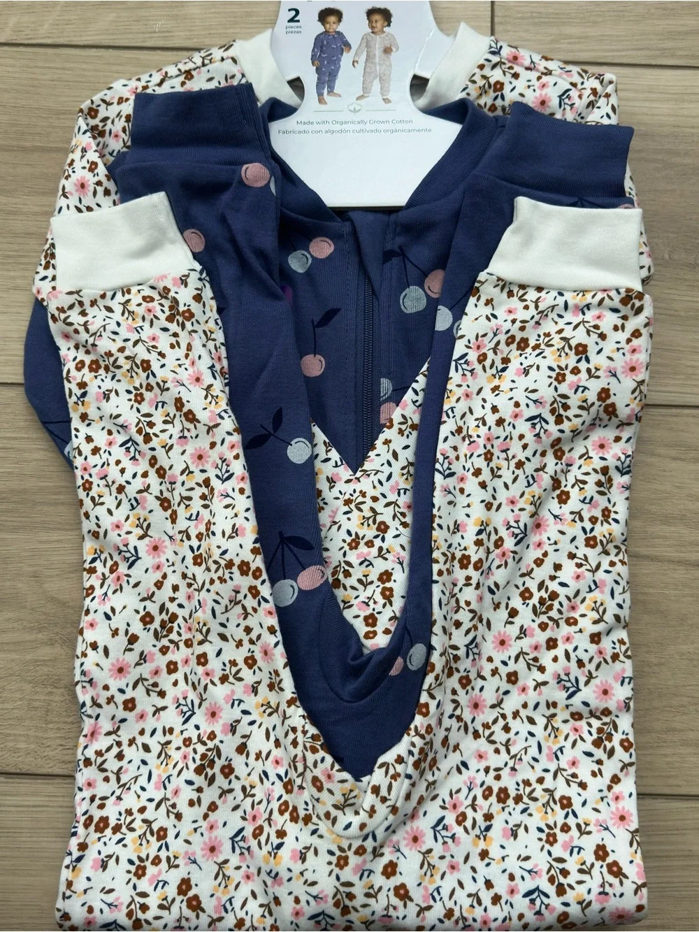 Pekkle NWT 2-pieces set Zip-Front Sleepers 100% Organic Cotton - Size 24M
